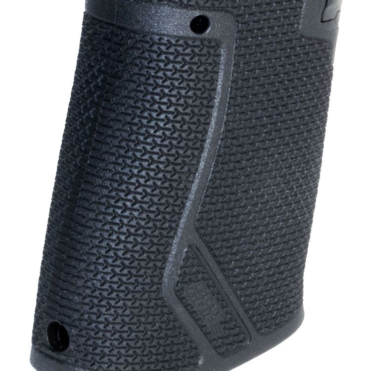 Full 360° wrap, proprietary, directional grip texture for enhanced control and recoil management with a custom stippled look.